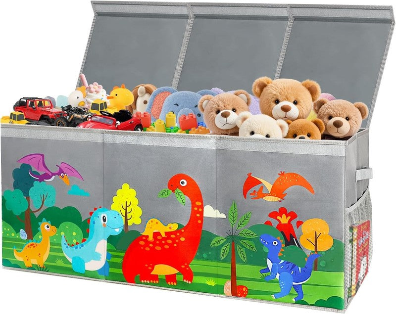 Extra Large Toy Box Chest Collapsible Dinosaur Storage Bin Kids Grey8