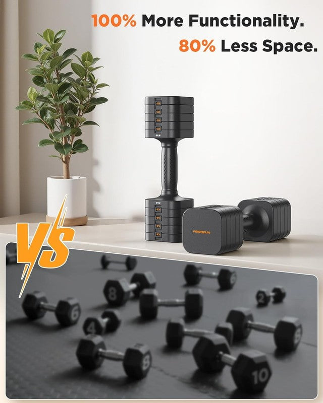 5-in-1 Adjustable Dumbbell Set 12/20lb Dual-Stable Home Gym Women7