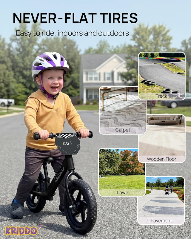 Toddler Balance Bike 12 Inch 2-5 Years Push Bike Custom Plate Night Kids5