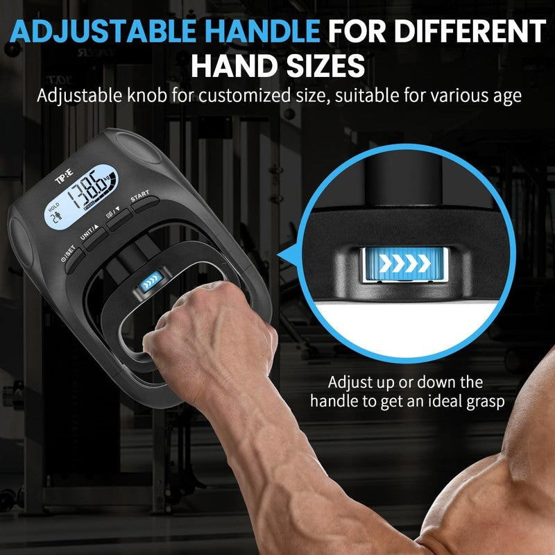 396Lbs Digital Hand Grip Strength Tester, LCD Dynamometer, Adjustable3