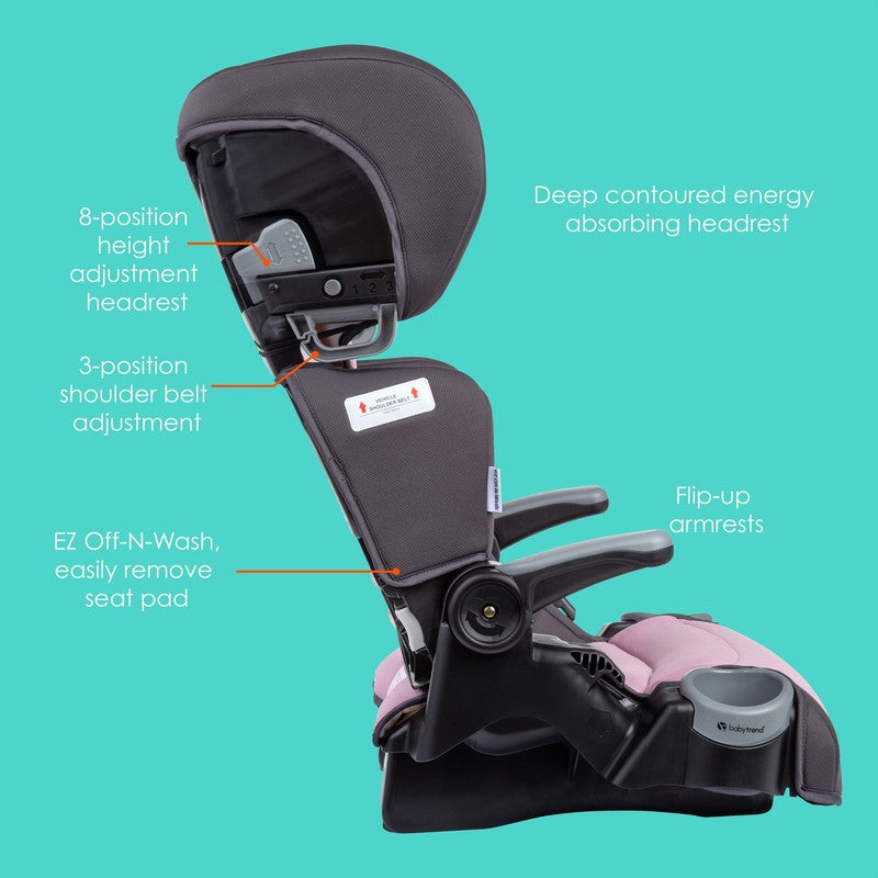 Protect 2-In-1 Folding Booster Seat, Dash Rose1