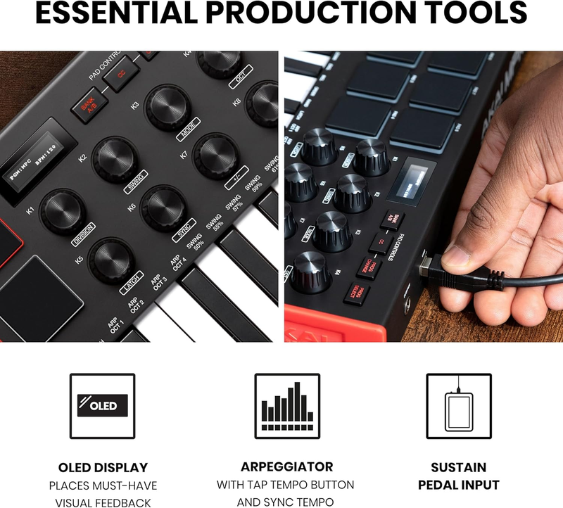 MPK Mini MK3 25 Key USB MIDI Keyboard Controller w/ 8 Drum Pads 8 Knobs3
