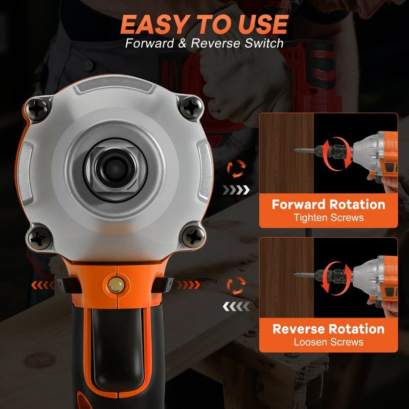 Cordless Impact Wrench 1/2 Inch 320Ft-Lbs Brushless with Battery Sockets2