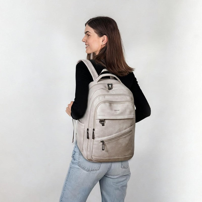 43L Backpack for Women Men - Vegan Leather Backpack Purse Travel Carry-On Bag Co1