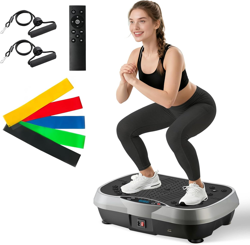 Vibration Plate Exercise Machine 400lbs 6 Modes 120 Level Full Body Workout0