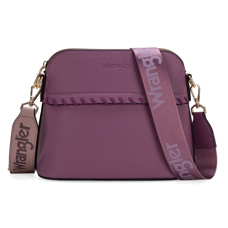 Wrangler 3Pcs Handbags Set Tote Bag & Medium Crossbody Purse & Wallet, Purple2