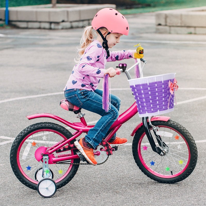 5Pcs Girl'S Bicycle Basket Streamers Set, Kid'S Bicycle Basket, Bike Bell and St1