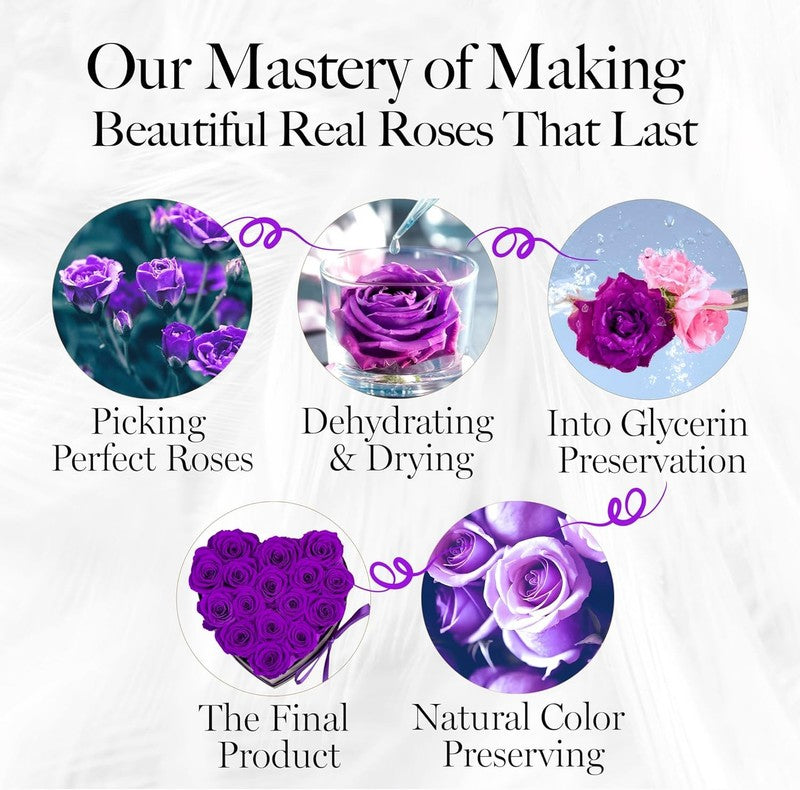 16 Flower Forever Heart Shape Box   Preserved Roses Gift for Her, Preserved Flow7