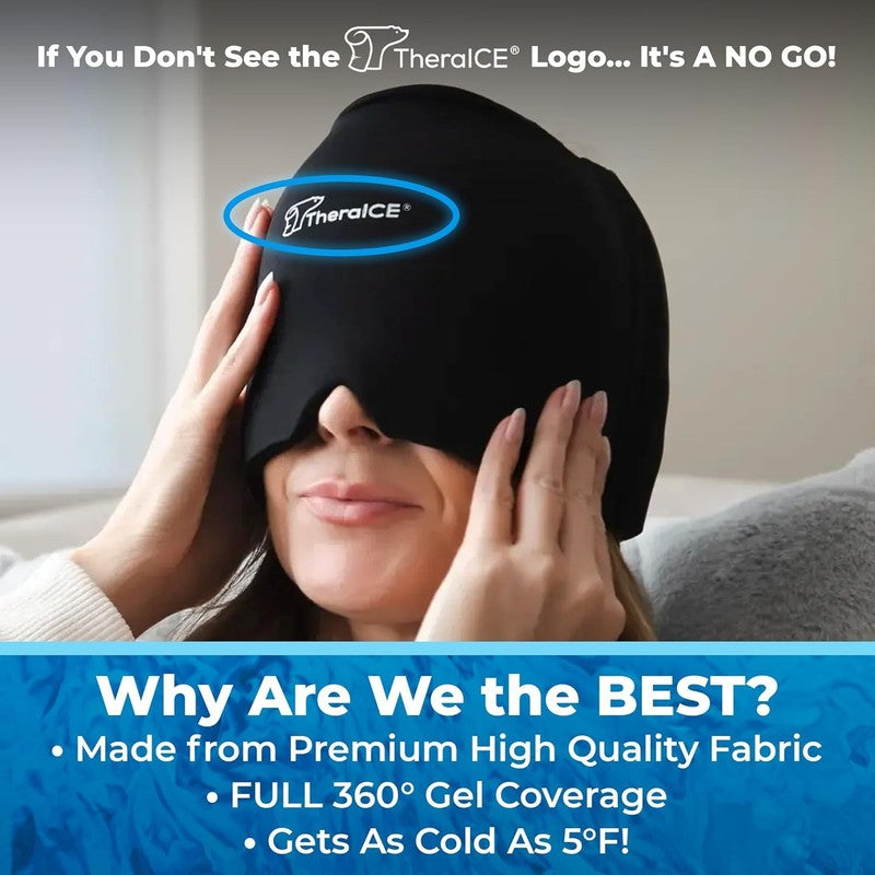 Headache Relief Cap, Migraine Ice Pack Mask Products, Women Cooling Gel Hat, Fac6