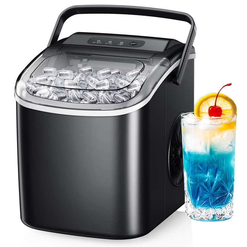26lb Countertop Ice Maker 9 Bullet Ice Ready in 6 Min Auto Cleaning0