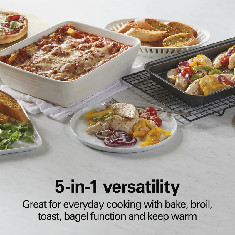 4 Slice Countertop Toaster Oven with 5 Versatile Cooking Modes, Stainless Steel2