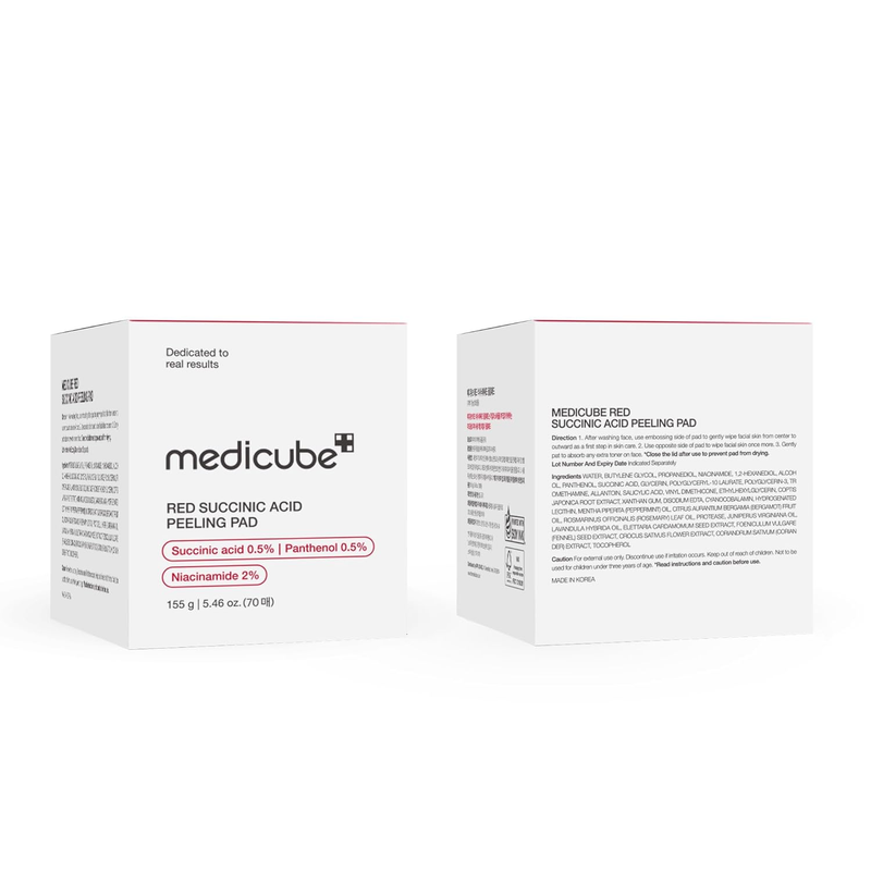 Red Succinic Acid Toner Pads AHA BHA Niacinamide Facial Peeling Pads 707