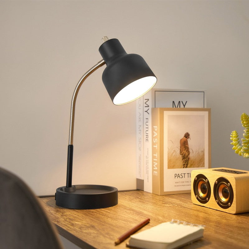 9.5in Energy Efficient LED Desk Lamp Gooseneck Black Glass1