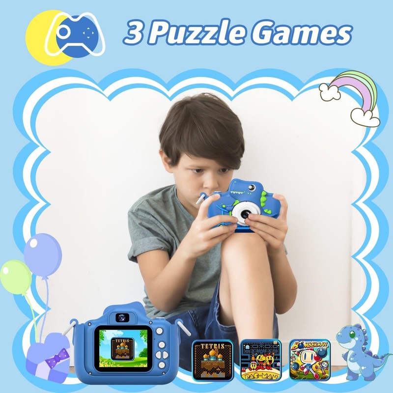 Kids Digital Camera Toy 1080P Video Selfie Gift for Boys & Girls 3 12 Blue2