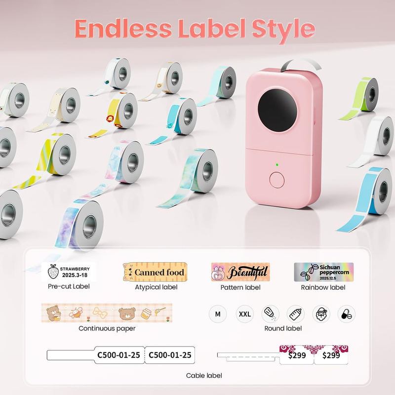 D30 Bluetooth Label Maker w/ 3 Tapes Thermal Printer Rechargeable8
