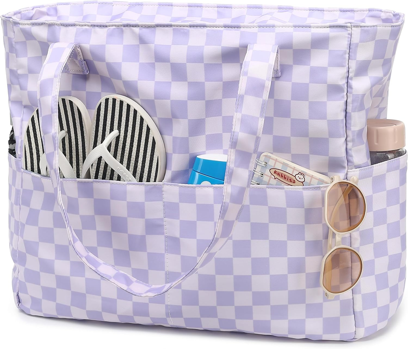 Women Waterproof Beach Tote Large Zipper Wet Pocket Pool Travel Bag7