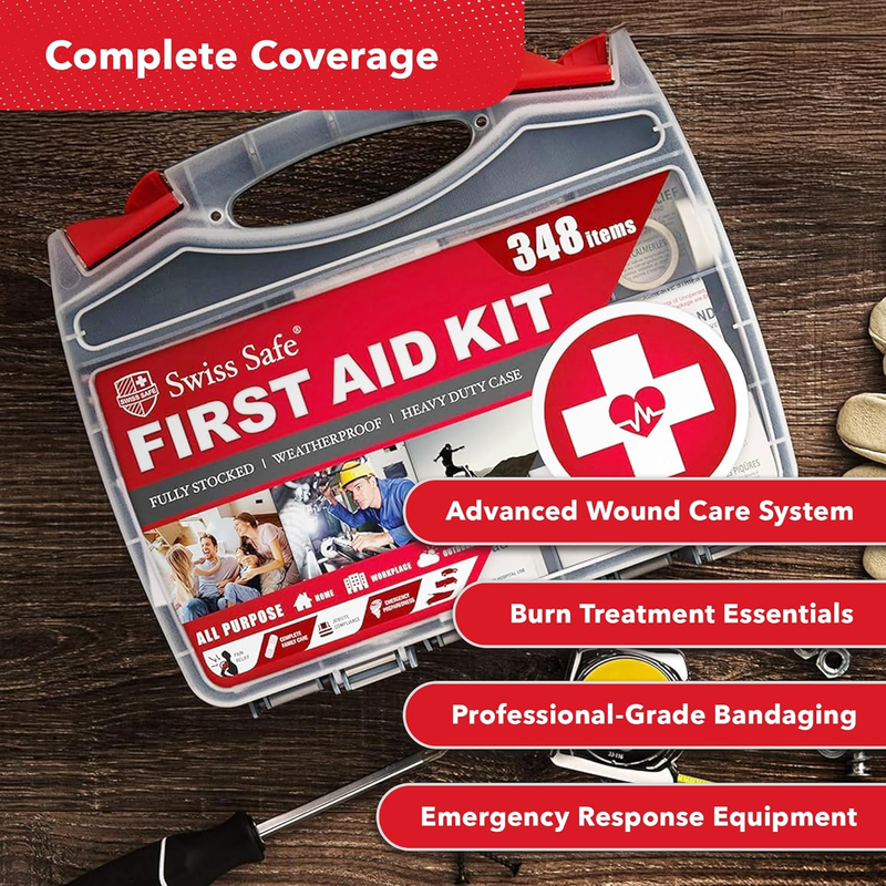 2 In 1 First Aid Kit for Car, Travel & Home, Businesses   Bonus Mini Kit for Med5