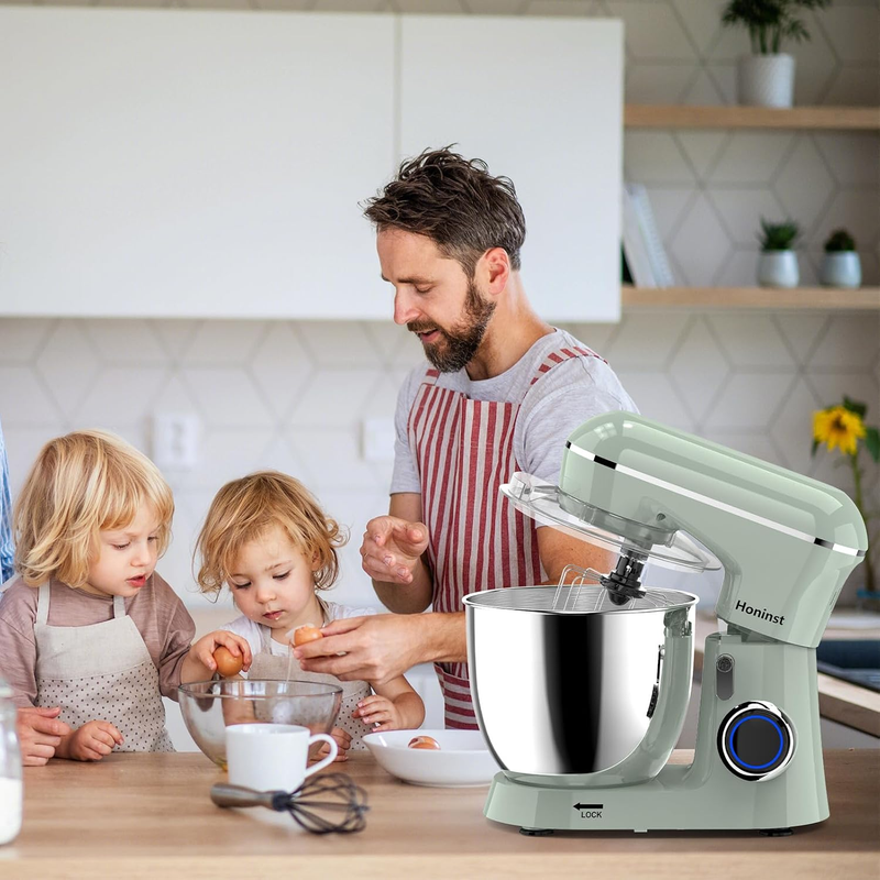 6.5QT Stand Mixer 10 Speed Tilt Head Kitchen Mixer Green Baking Tool6