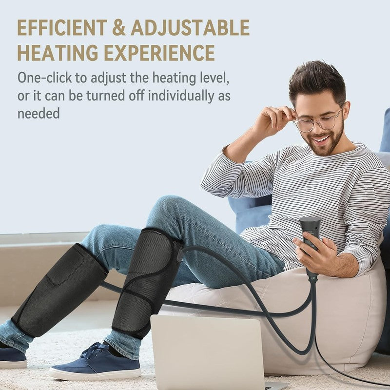 Leg Massager w/ Heat Air Compression Calf Circulation Pain Relief RLS Edema3
