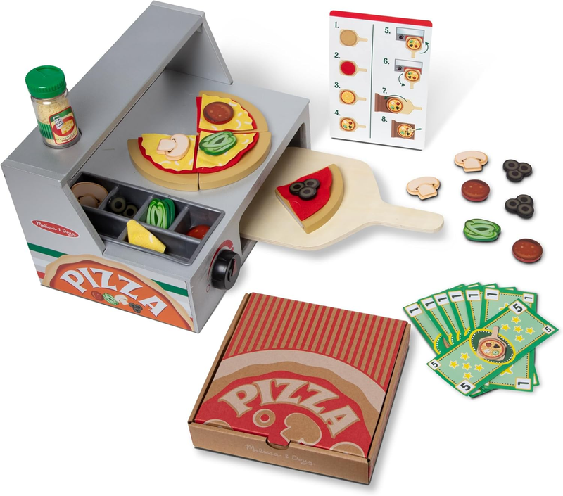 Top & Bake Wooden Pizza Play Set 41 Pc Pretend Food Toy Kids 3+ FSC Certified10