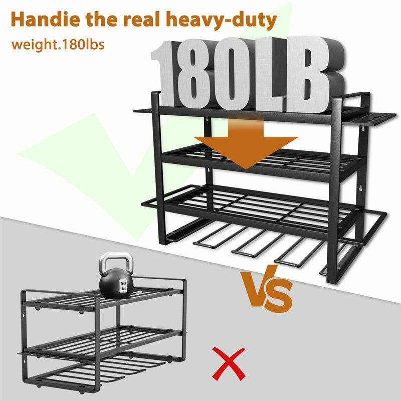Power Tool Organizer Wall Mount, 4 Layers Storage Rack with 4 Drill Holders Hold4