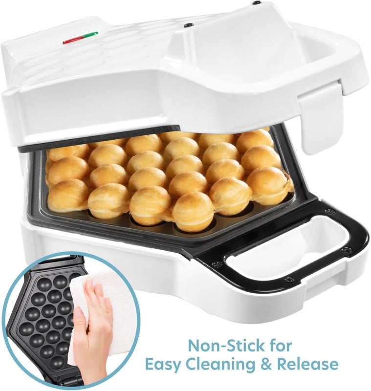 Bubble Waffle Maker  Electric Nonstick Hong Kong Egg Waffler Iron Griddle W Read4