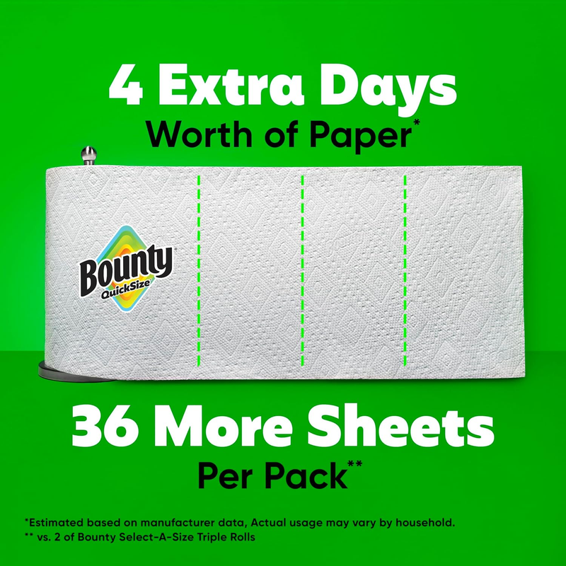 Paper Towels Quick Size White 2 Family Triple Rolls 6 Regular Rolls4
