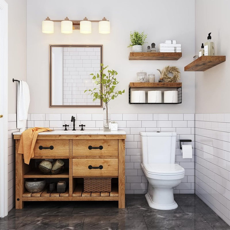 Bathroom Shelves over Toilet - Wall Mounted Floating Shelves Storage1