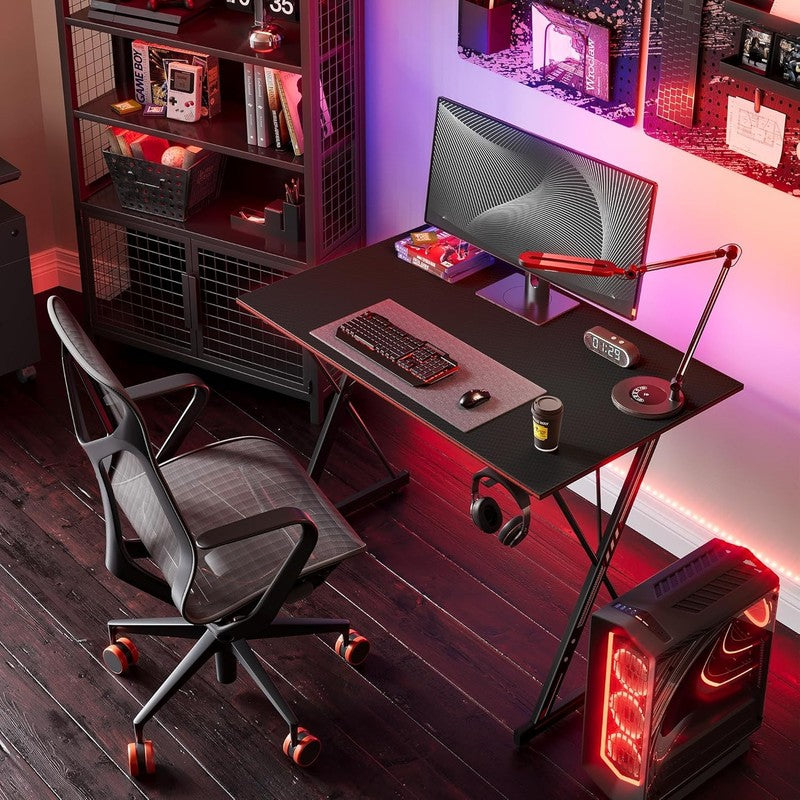 40" Gaming Desk PC Computer Table Carbon Fiber Home Office Workstation Black1
