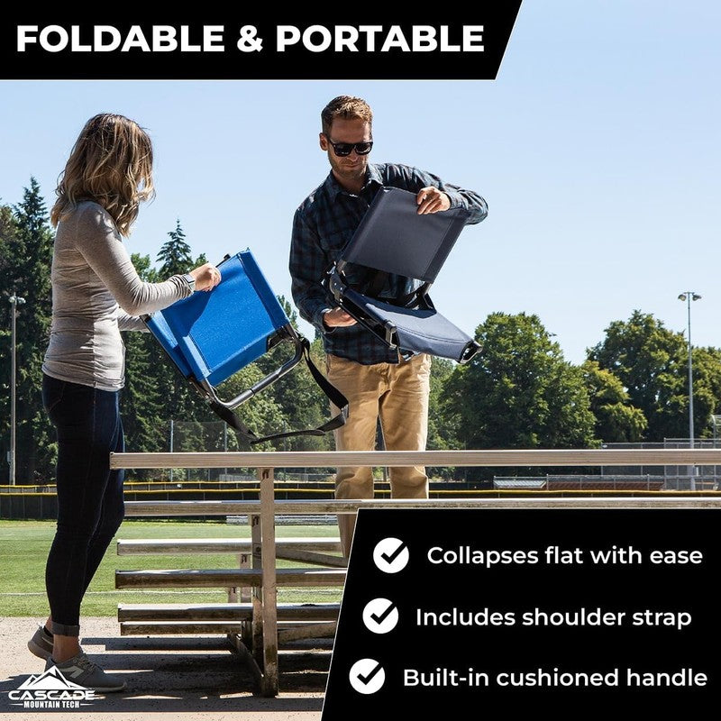 Portable Stadium Seat Chair w/ Hook Lightweight for Bleachers & Games6