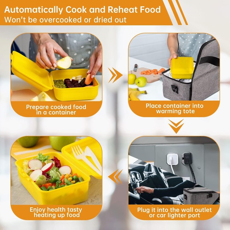 Portable Electric Lunch Box Oven Food Warmer 3 in 1 12V 24V 110V Grey5
