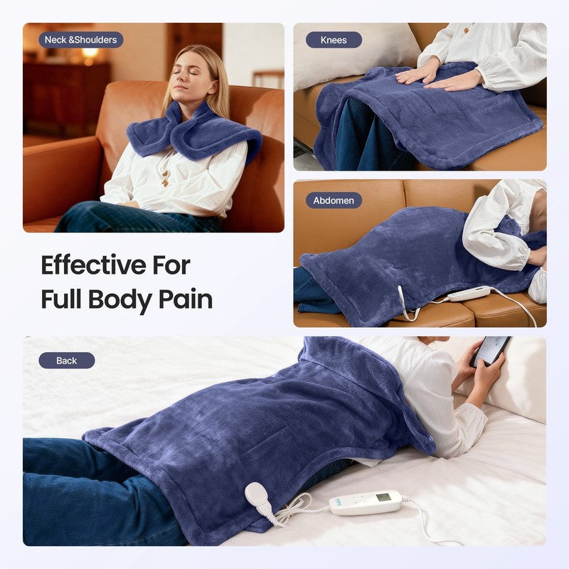 "24X37" Shoulder Heating Pad for Back Pain Relief, Electric Large Heating Pad fo9
