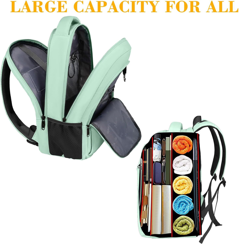 15.6" Laptop Backpack Travel College Office Daypack Mint Green3