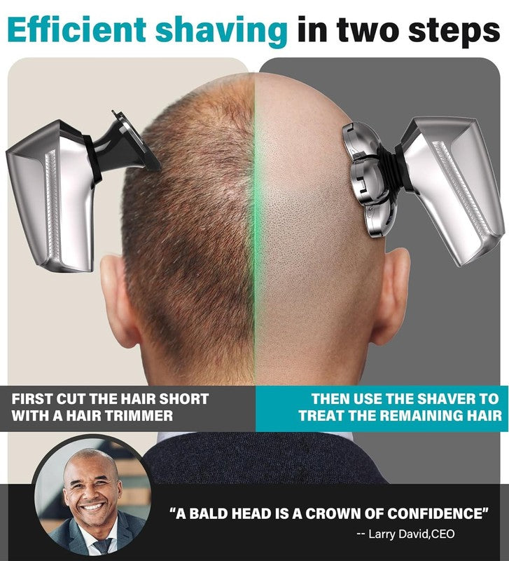 7D Waterproof Electric Head Shaver for Men - Cordless Grooming Kit1