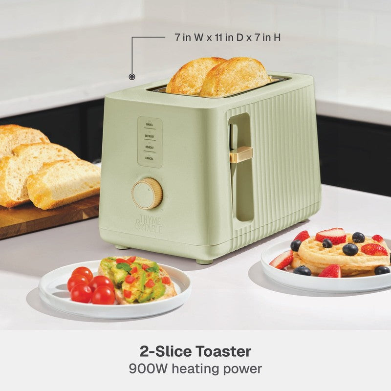 2-Slice Toaster, Extra-Wide Slots with Removable Crumb Tray, Eucalyptus Green2