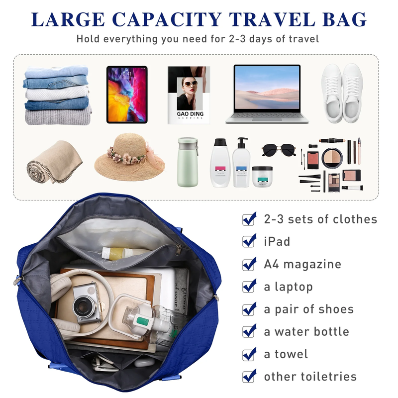 Travel Duffle Bag Weekender Bags for Women with Shoe Compartment Carry on Overni5