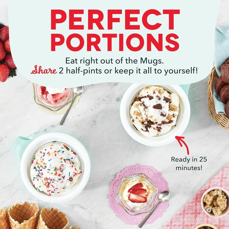 My Mug Aqua Ice Cream Maker: Soft Serve & Gelato Machine with 2 Bowls2