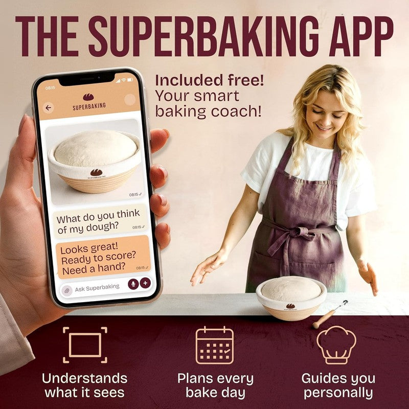 Banneton Bread Proofing Basket, Sourdough Bread Baking Supplies, round 9 Inch So2