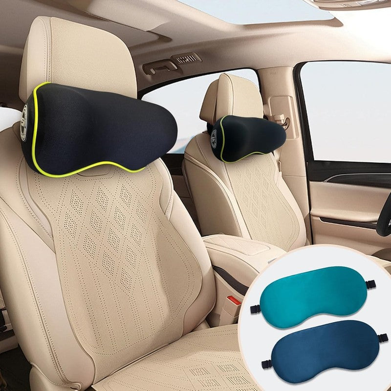 Chic Memory Foam Car Neck Pillow 2 Pack w/ Adjustable Strap7