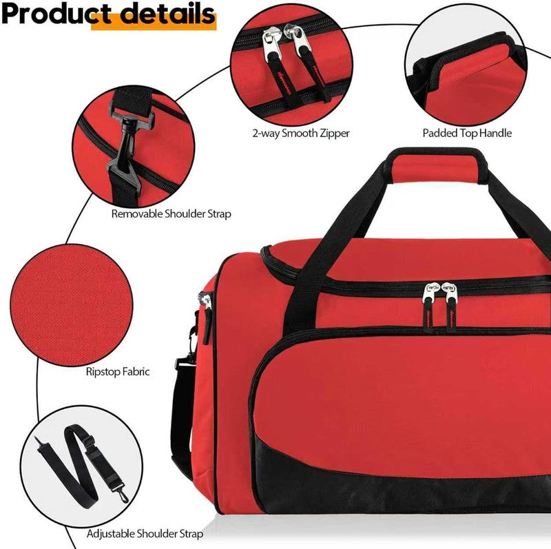 55L Women’s Gym Duffle Bag Large Red Sports Workout Travel Gear Red4