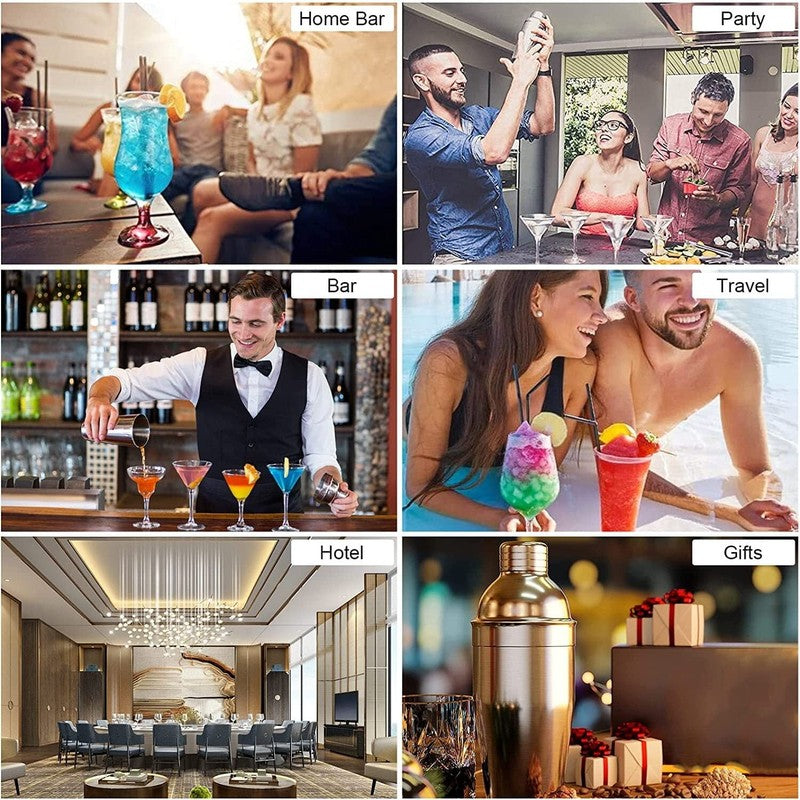 23 Piece Stainless Steel Bartender Cocktail Shaker Set with Bar Tools & Stand6