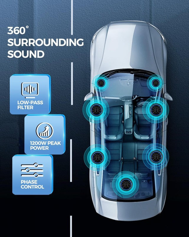 1200W 10" Slim Car Subwoofer with Built-In Amp & LED Light Package5