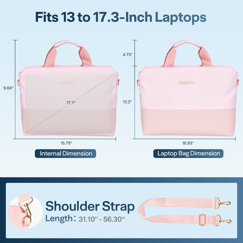 Bolsa Tote para Laptop 13 17 Pulgadas Resistente al Agua Ligera Rosa1
