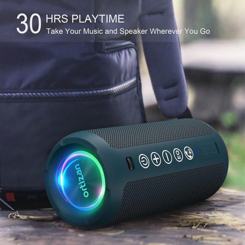 Bluetooth Speaker 24W, IPX7 Waterproof, Deep Bass, LED, 30H Playtime, Blue3