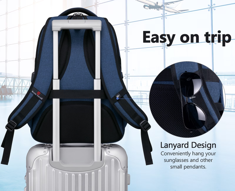 Laptop Backpack USB Charging Port Water Resistant Business Work Bag Men5