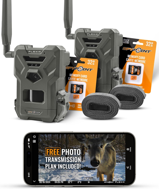 Flex-M Twin Pack Cellular Trail Cameras 28MP 720P Night Vision IP65 LTE GPS10