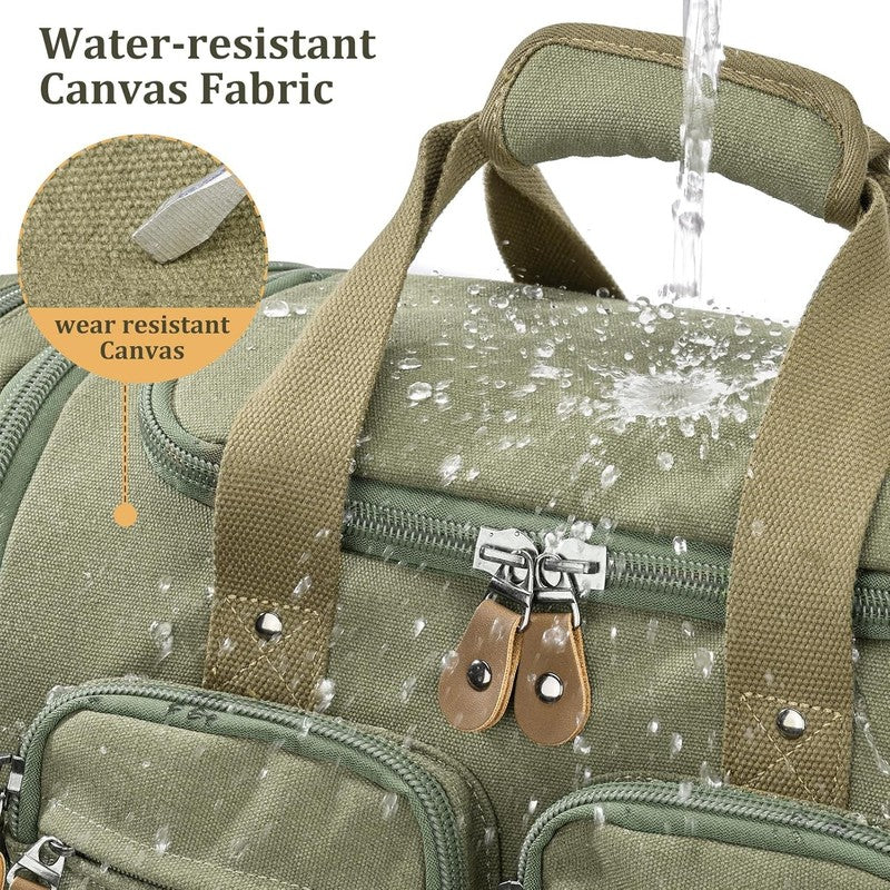 Expandable 50L Canvas Duffle Bag Army Green Travel Gym Weekender Carry On1