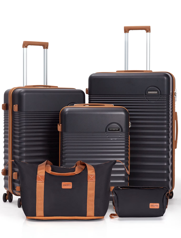 5 Piece Hardside Carry on Luggage Set, 20/24/28 Inch Spinner Suitcase with TSA L6