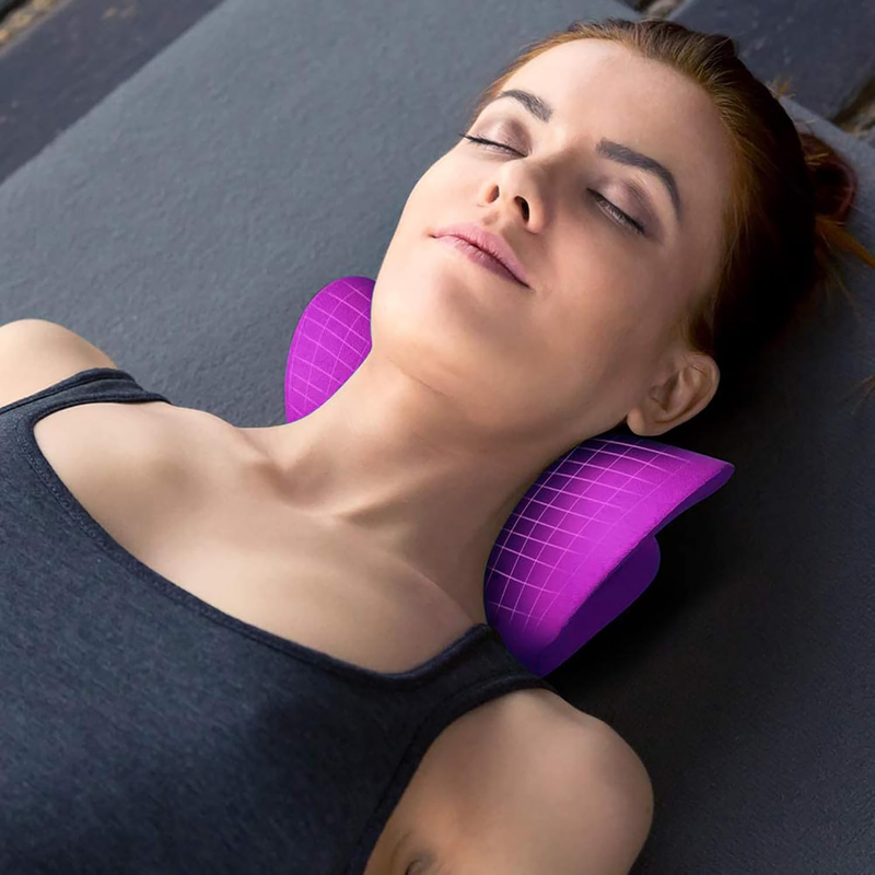 Neck Shoulder Relaxer Cervical Traction TMJ Pain Relief Purple2