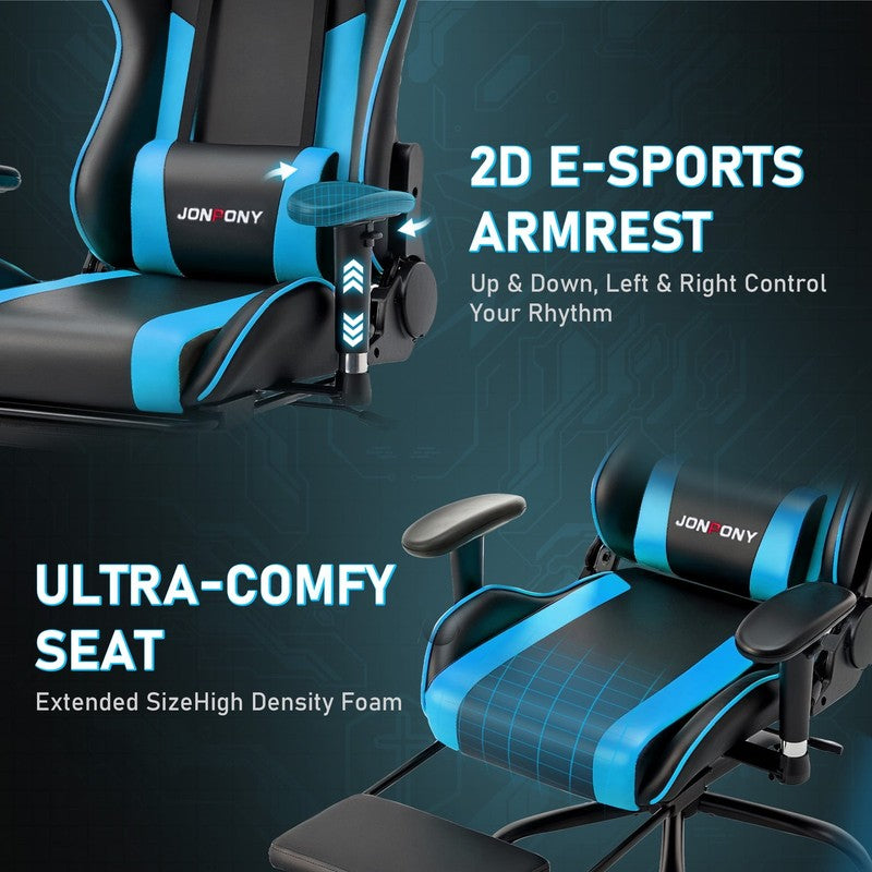 Game Chair,Ergonomically Designed Computer Chair with Headrest and 2D Armrests,W4